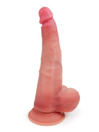 Телесный вибратор-реалистик на присоске - 30 см.